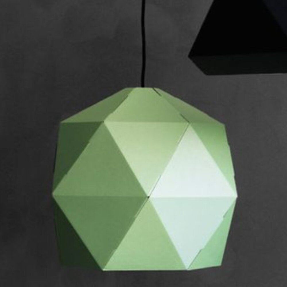 🍒 New - IKEA JOXTORP Green Large Lampshade Geo Origami Prism Design